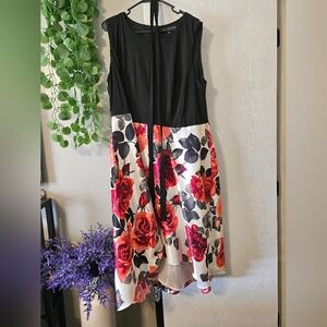 Floral Black and White Dress